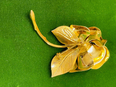 Gianni Gold Rose Brooch Devil's Details